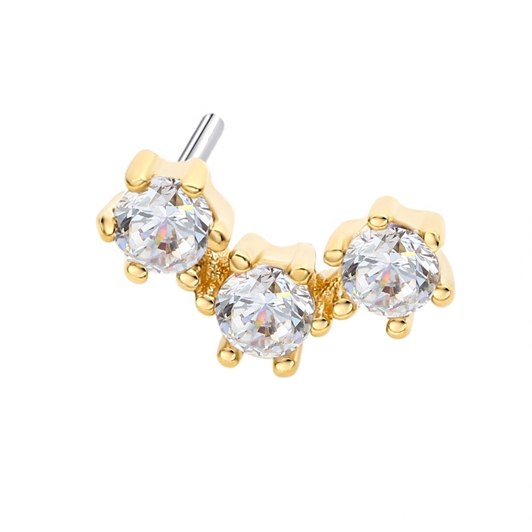 Eternal Metal 14k Solid Gold Threadless Ends 14k Gold Piercing 1