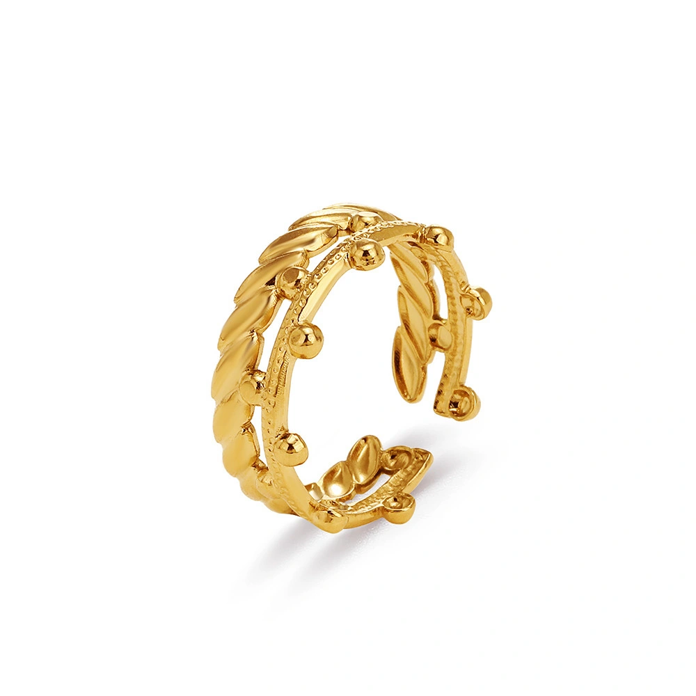 Wholesale Crown Rings Fashion And Personalized Fashion 18k Gold Plated Adjustable Stainless Steel Ring For Women 1