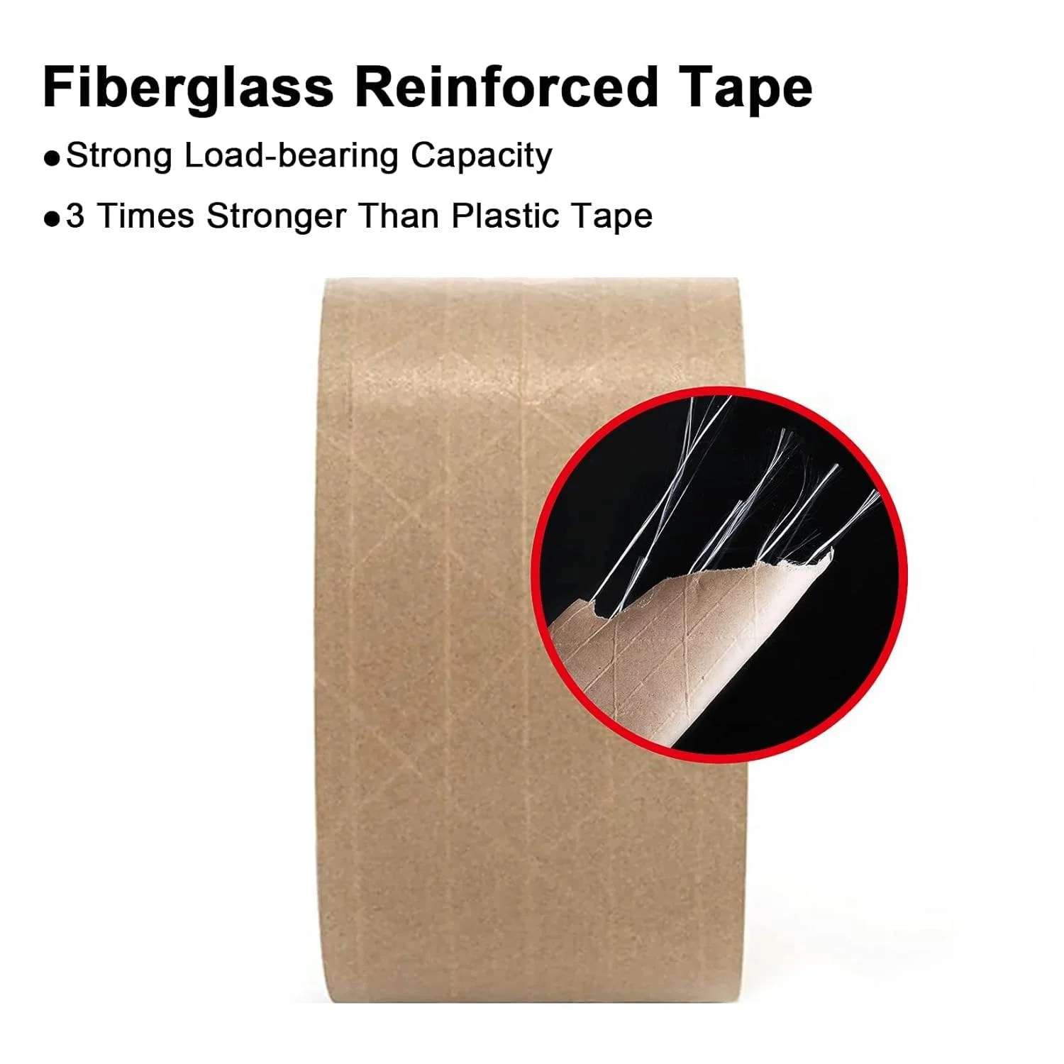 Ruban d'emballage en papier kraft renforcé de fibre de verre activé par l'eau 6