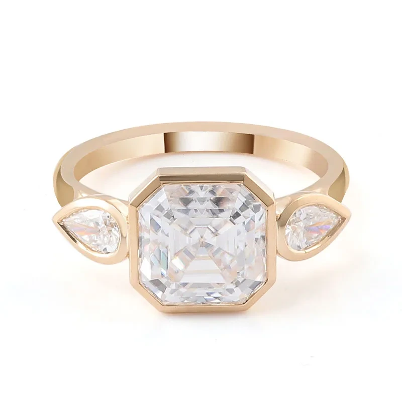 Binet de fiançailles de bijoux fine assocher coupé Moissanite def Vvs Moisanite Diamond Mariage Bague de mariage 14K 1