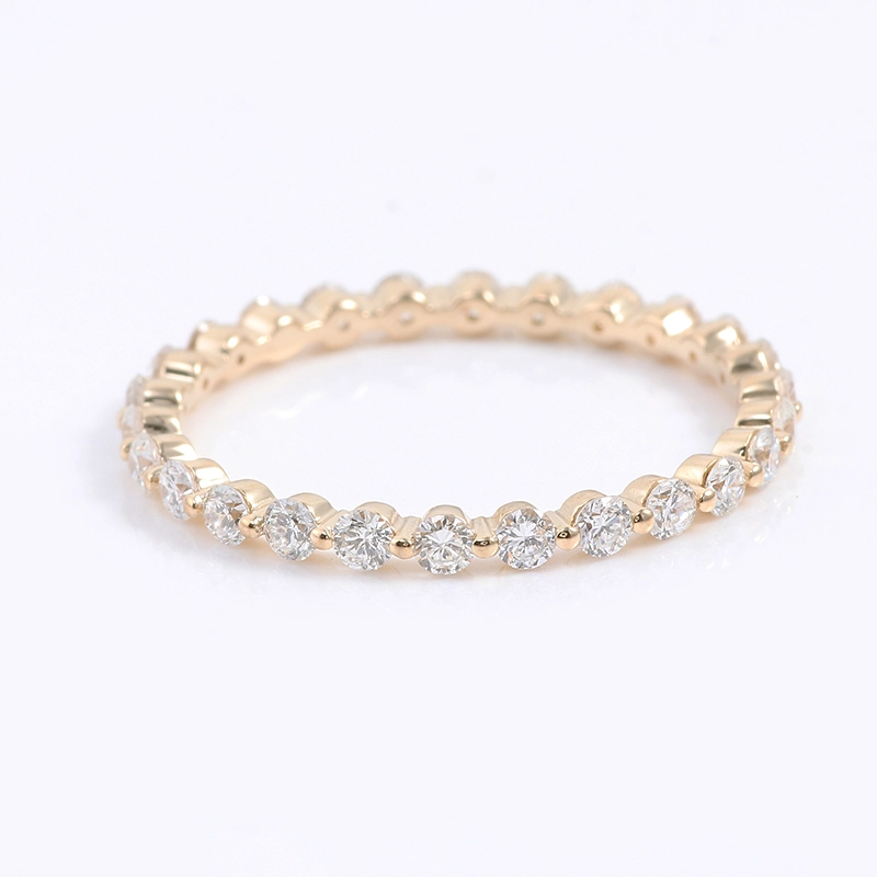 Elegant Diamond Bubble Ring Full Eternity Lab Diamond Ring Band 14k Gold 2mm Round Diamond Bubble Band Perfect Birthday Gift 1