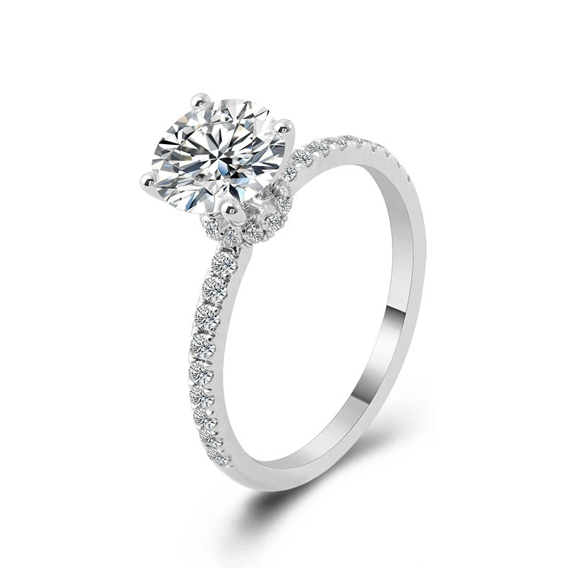 18k Lab Diamond Ring Round Brilliant Cut Ring 3ct White Gold Anniversary Engagement Ring 1