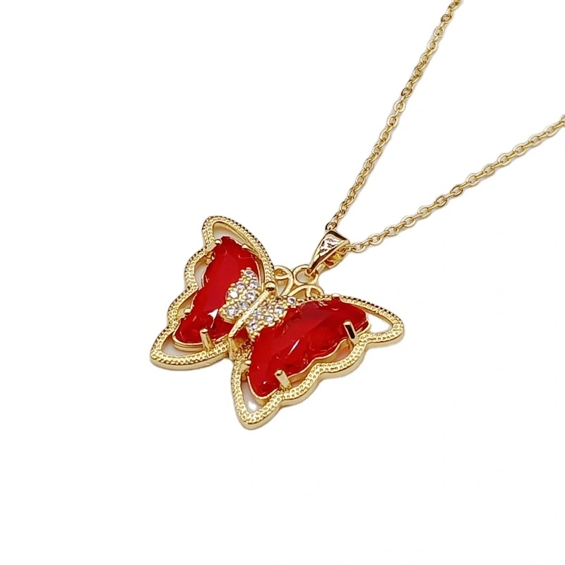 Creative High-end Butterfly Collarbone Chain Niche Hollowed Out Titanium Steel Necklace,Non Fading Jewelry Wholesale 1