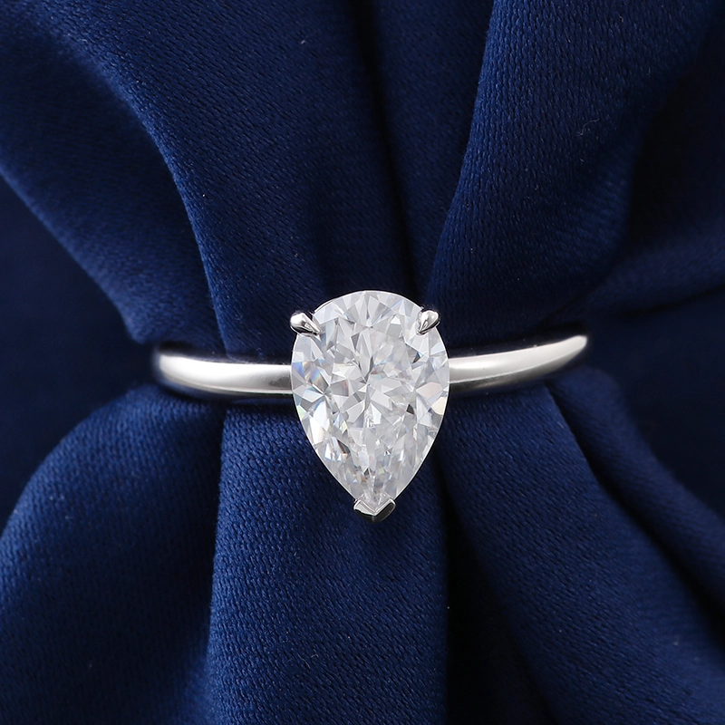 Pierre Cut Moissanite Diamond Ring Material Platinum PT950 Ring Simple Style pour un cadeau d'anniversaire 1