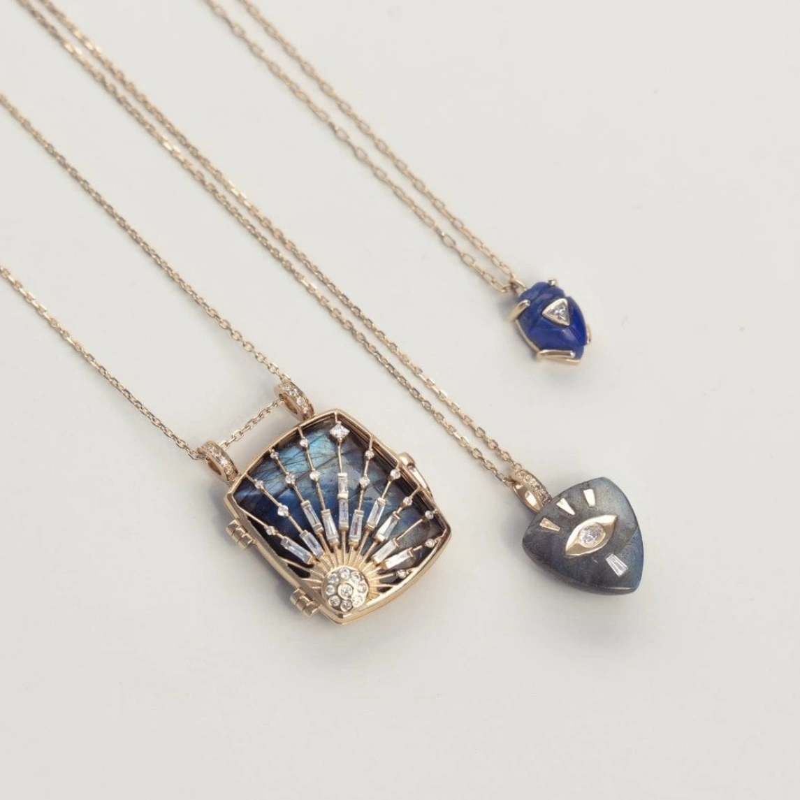 Creative Bohemian Sun Natural Stone Necklace Light Luxury Zircon Box Pendant Sweater Chain For Men And Women 1