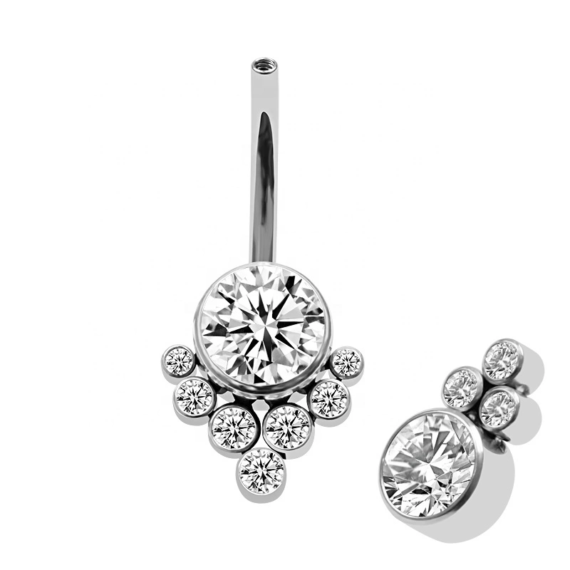Eternal Metal Astm F136 Titanium Internally Threaded Top Navel Ring Body Jewelry 1
