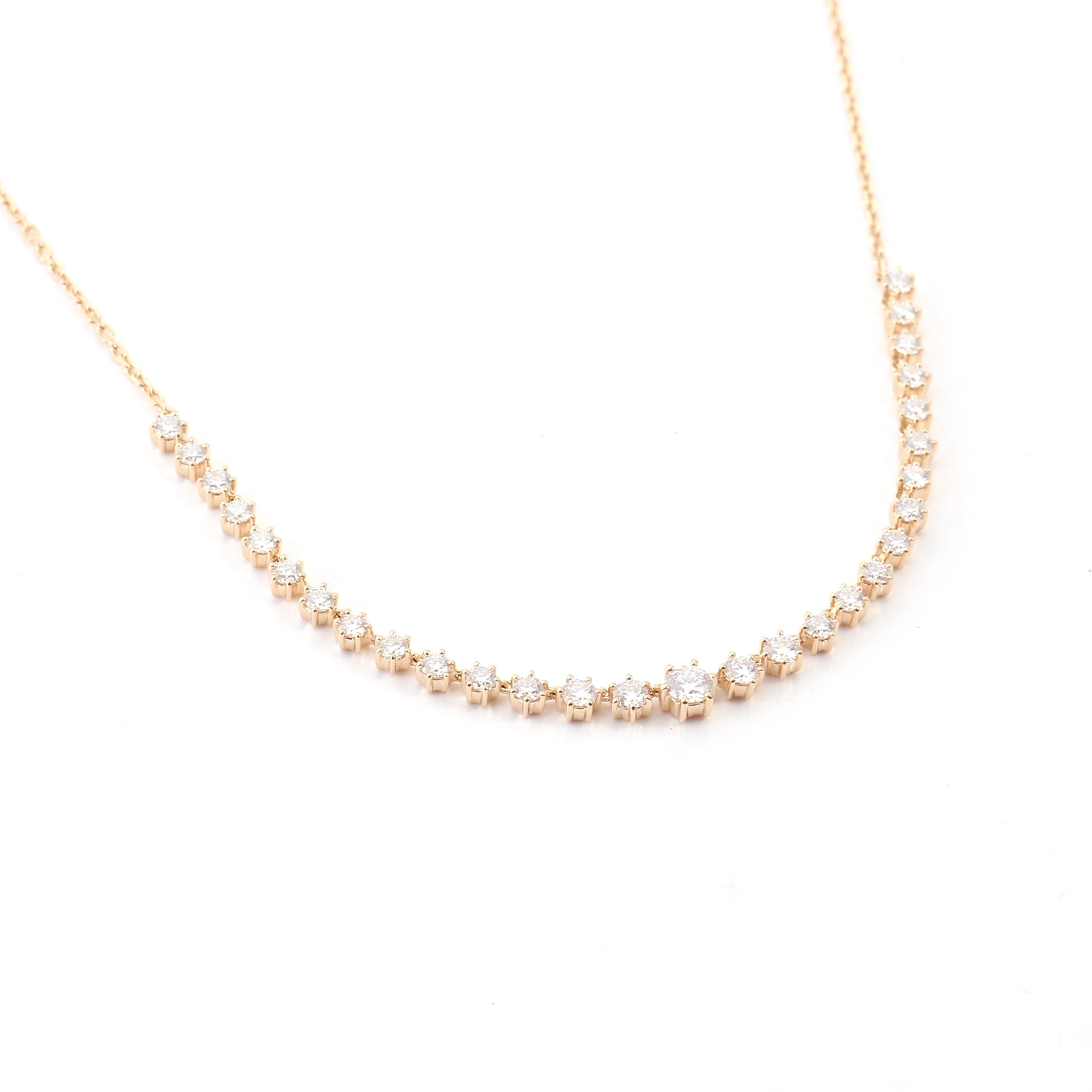Custom High Quality Necklace 18k 14k 10k Yellow Gold With Lab Grown Created Diamond Round Cut Pendant Necklace For Women Men 1