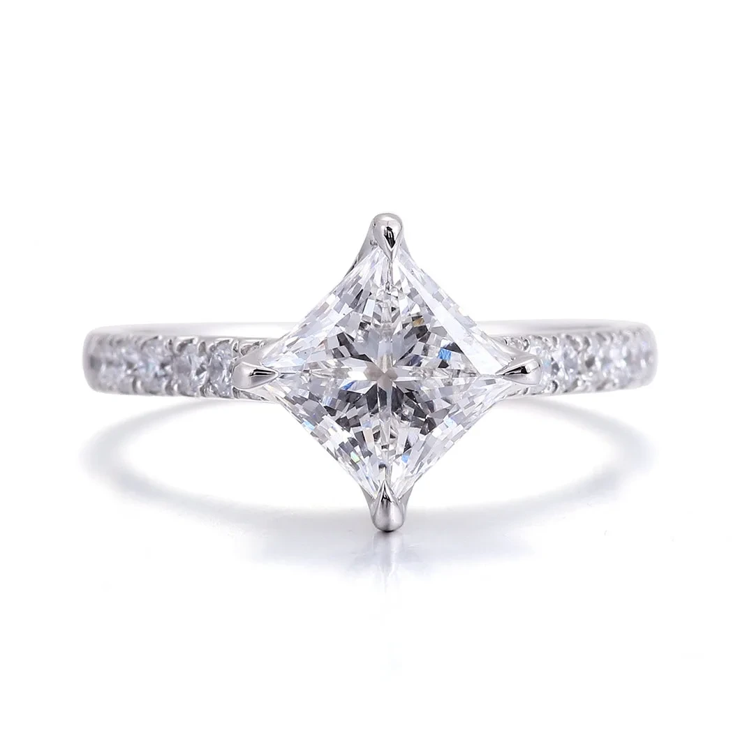 Custom Engagement Fine Jewelry 14k White Gold 2ct Lab Grown Diamond Rings Wedding Rings For Women Ring 1