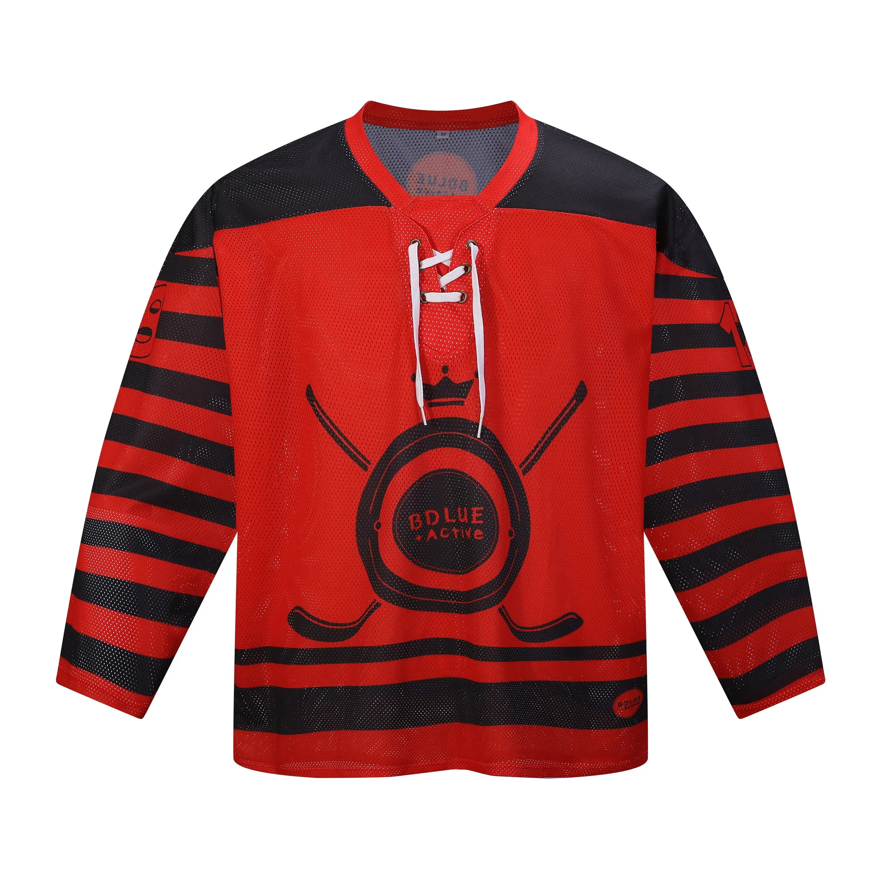 2024 Oem Chustaim Dul i ngleic le Twill Geansaithe Lacrosse Bróidnithe Haca Foireann Sublimation Haca Éide Geansaithe Snáthúcháin Tapa 1