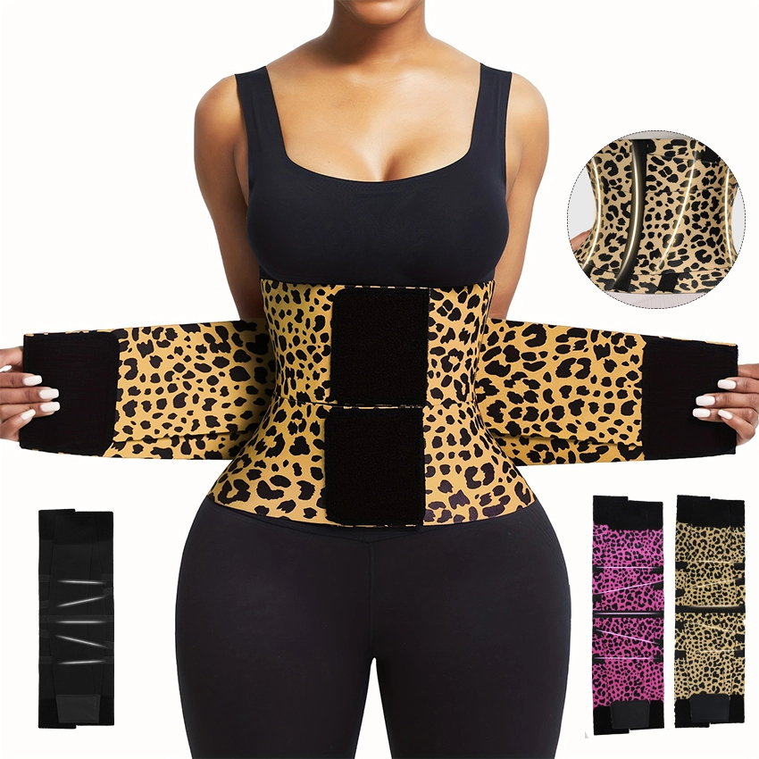 Wholesale Triple Wrap Waist Cincher Leopard Pattern Waist Trainer 200421# 1