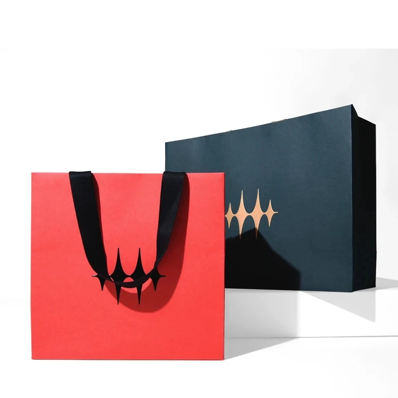 Custom Size Cardboard Gift Boutique Fashion Jewelry Packaging Paper Bag with Logo 1