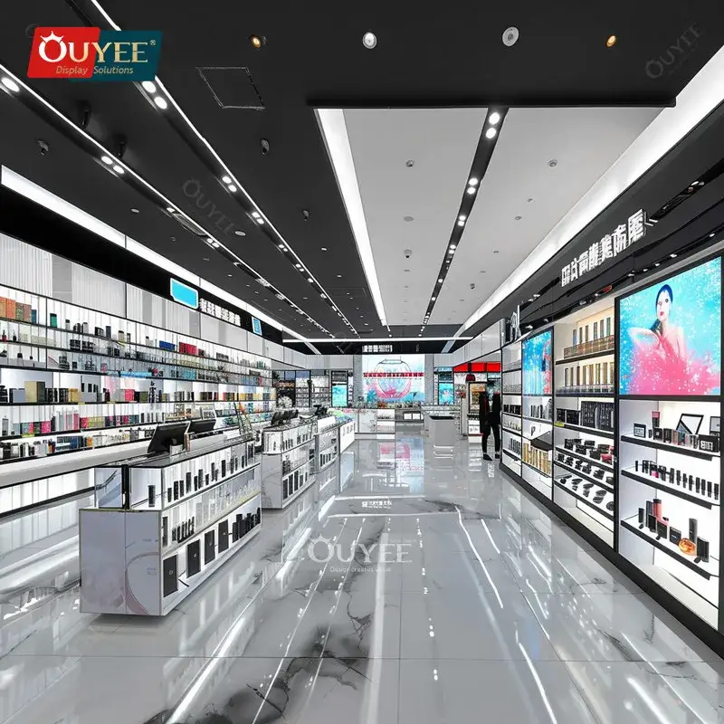 Kosmetiktheke, Parfümständer, Lamellenwand, Perückenständer 1