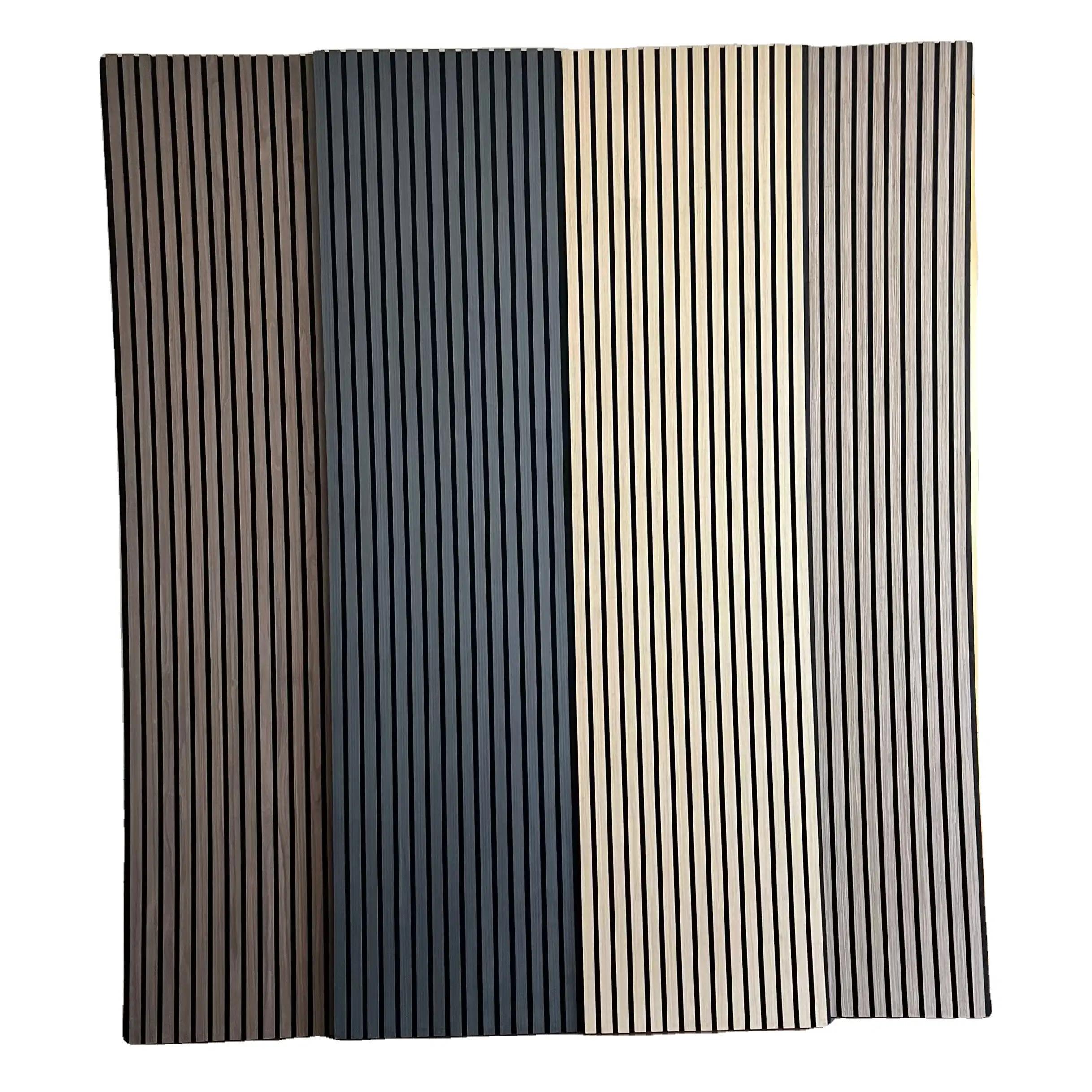 Panneau acoustique perforé en lattes de bois Akupanel plaqué chêne naturel 1