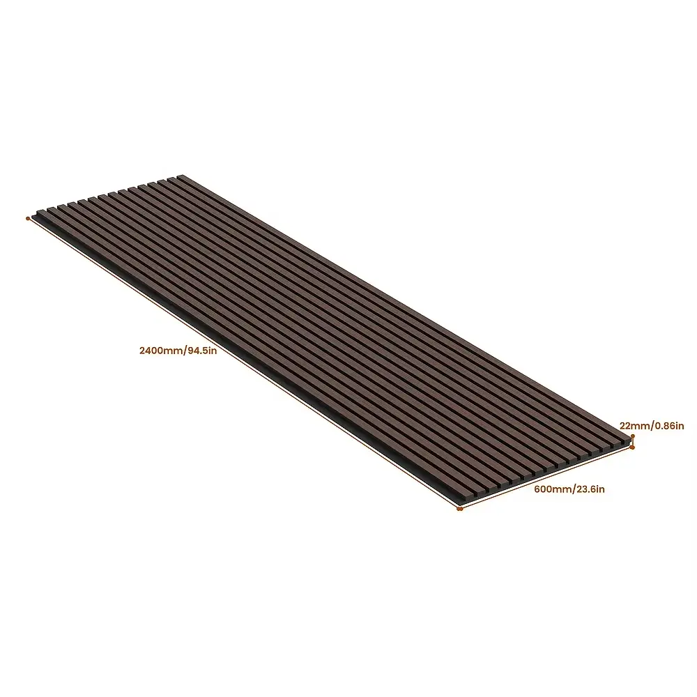 Walnut Wood 3D Slat Acoustic Wall Panels for Interior and Exterior Decoration 1