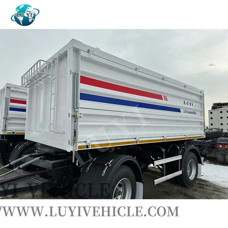 Semi-remorque en acier à timon complet, charge utile maximale de 50 tonnes 1