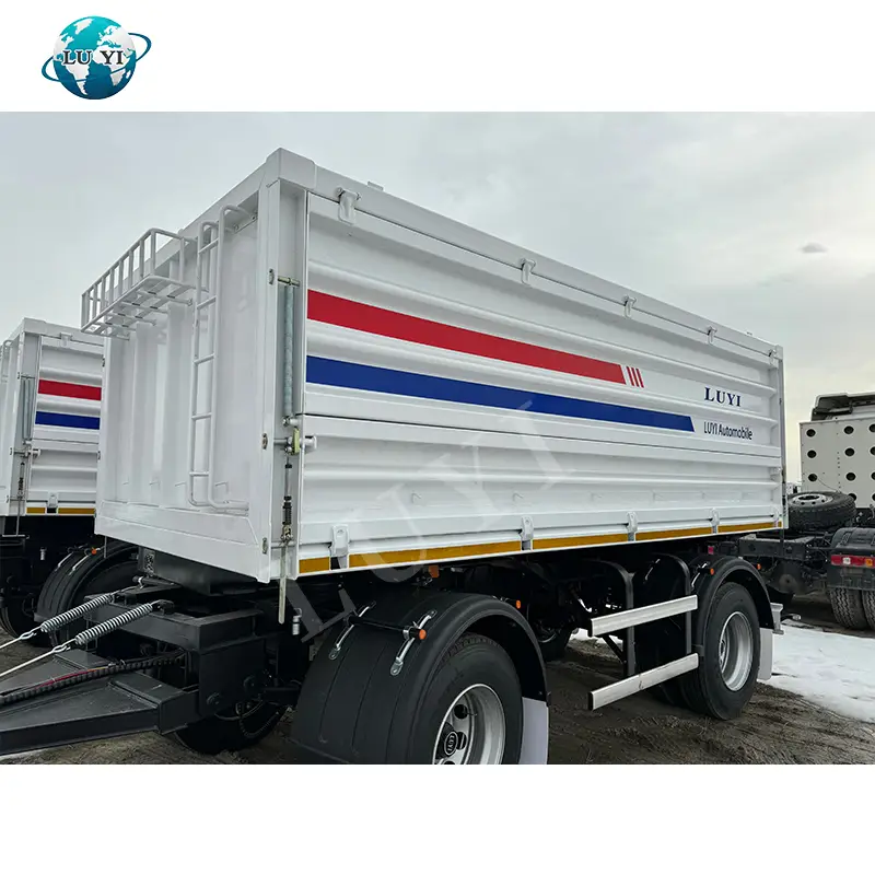 Semi-remorque Luyi Steel à timon complet, benne basculante arrière, usage agricole, charge utile maximale de 50 tonnes, 2 essieux 1