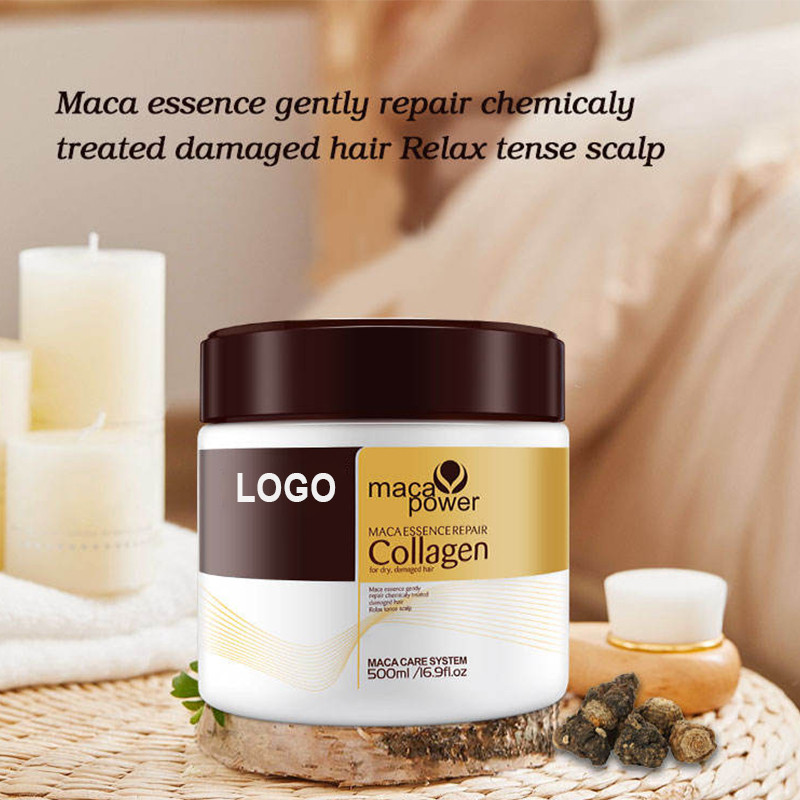 Mascarilla capilar personalizada con colágeno y queratina, aceite natural orgánico para el cuidado del cabello dañado. 5