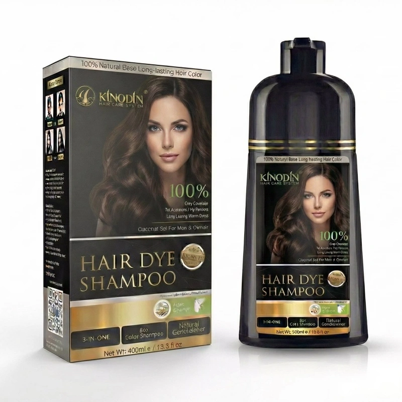 Sampo Krim Pewarna Rambut Herbal 3-in-1 yang Menutrisi untuk Pria dan Wanita, Penggunaan di Rumah 1