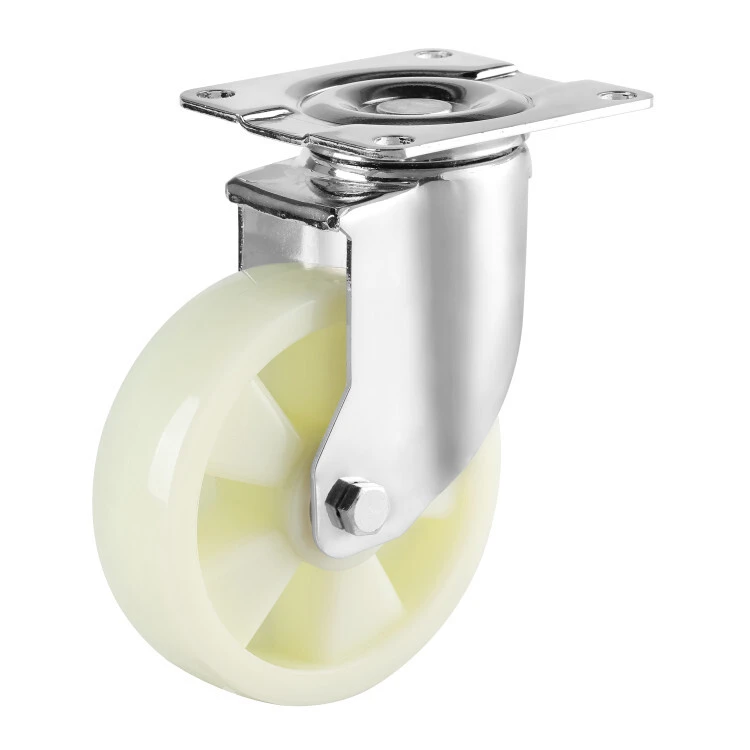 3/4/5/6 Inch Swivel Plate Medium Duty Pp Caster Trolley Double Ball Bearing Caster Wheels 1