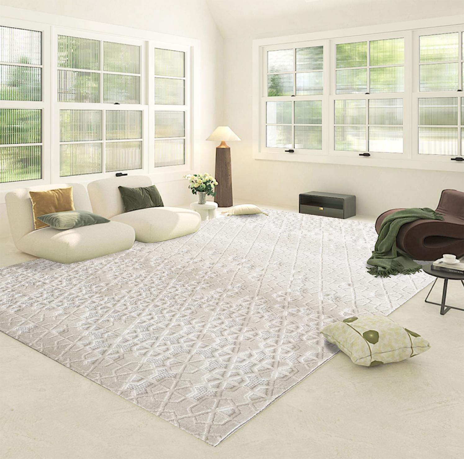 Tapis lavable, antidérapant et amovible sur mesure pour salon 7