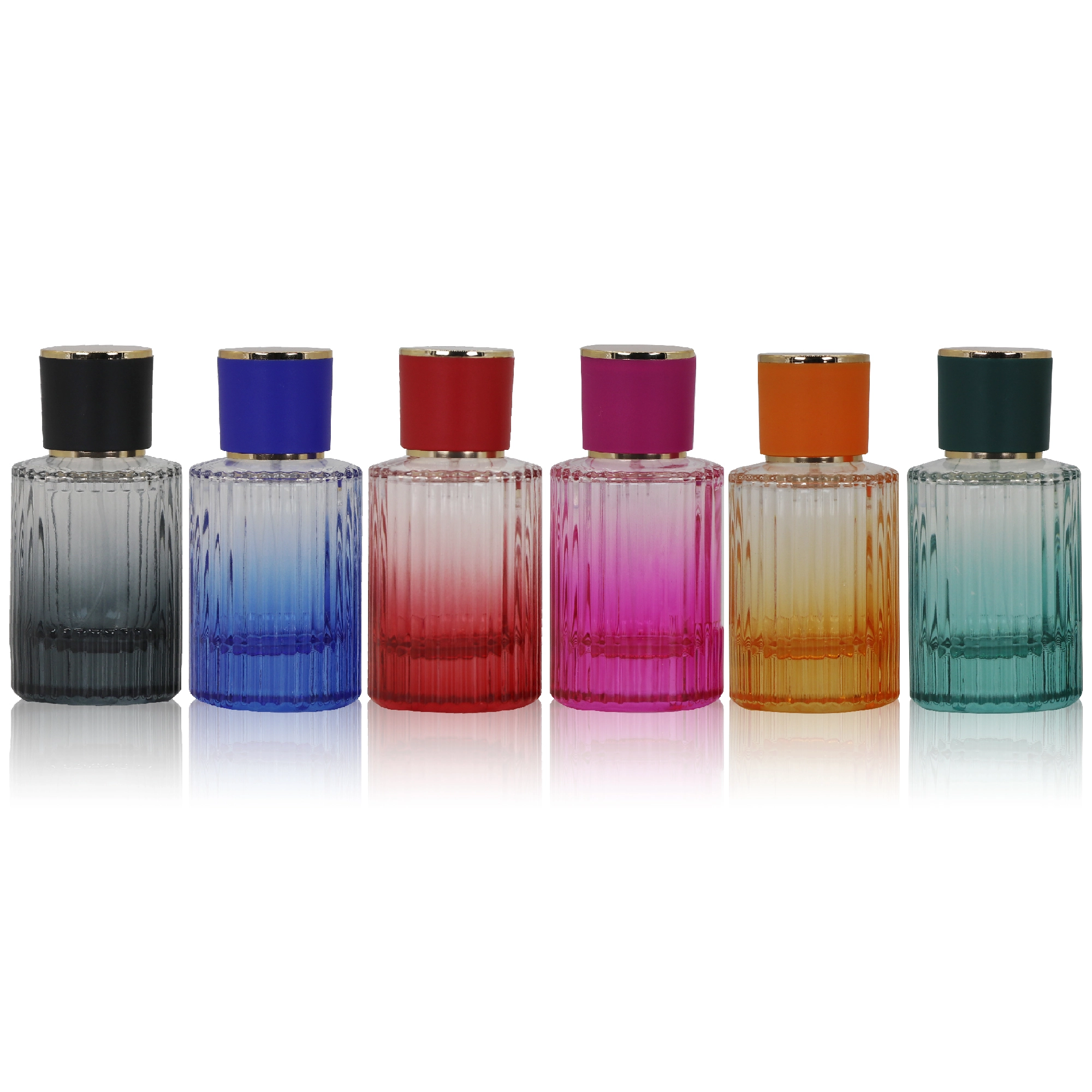Cylindrical Glass Perfume Bottle Set - 30ml/50ml/100ml Refillable Gradient Painting Cylinder 1