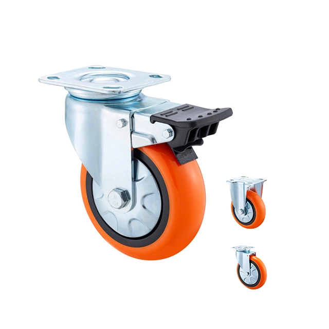 Durable Heavy Loading Castor Wheel 4/5/6/8 Inch Industrial Swivel Heavy Duty Casters Wheels With Brake 1