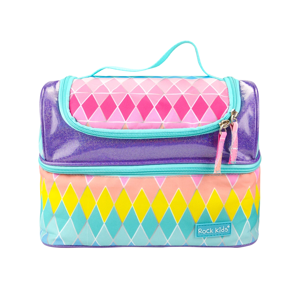 Custom Logo Large Lunch bag Capacity  bag factory Cooler Bag Cute Kids Girls Small Lunch Bag For Children Office School Tote Bags Zipper 1