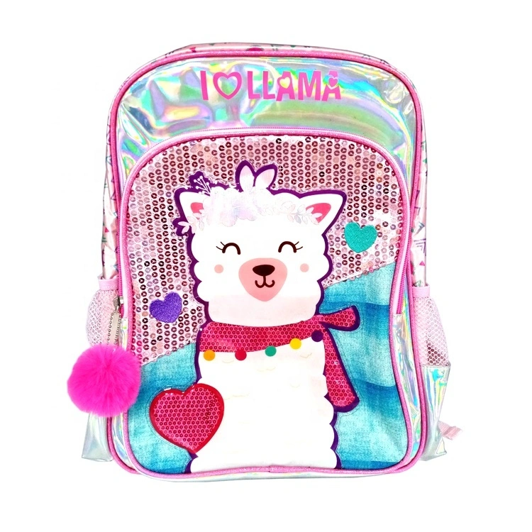Colorful Custom Made Logo Sequin Backpack Shiny Fashion Girl Pink Sequin Bag 1