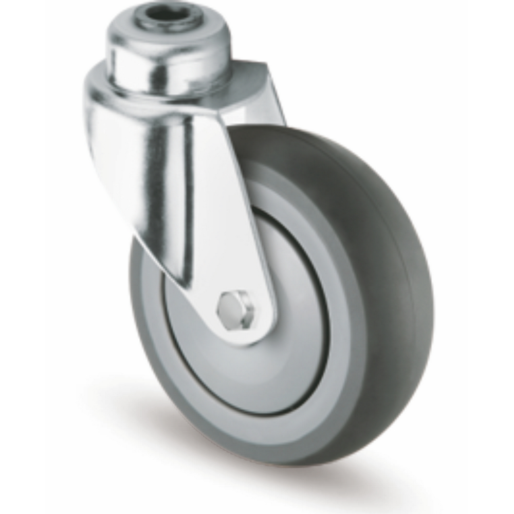 Factory Price 5inch Elastic Thermoplastic Rubber Single Bal Industrial Casters For Display Bases 1