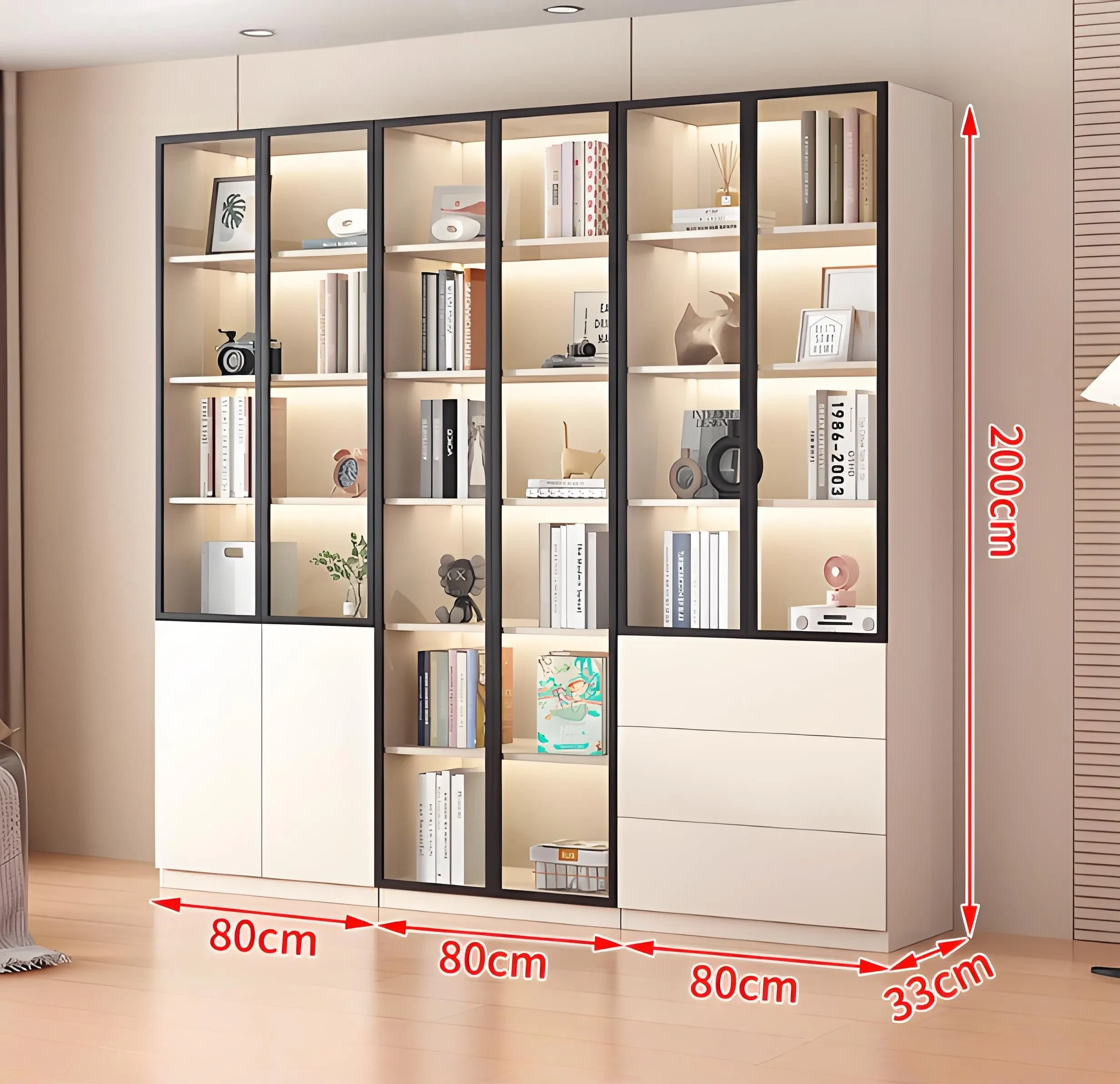 Sleek Modern Office Bookcase with Versatile Storage Options 1
