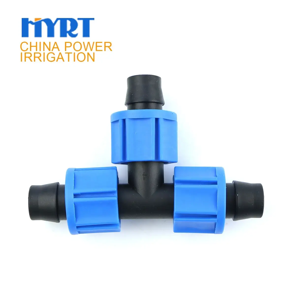 HYRT 16mm 蓝色塑料锁扣式三通，适用于灌溉带 1