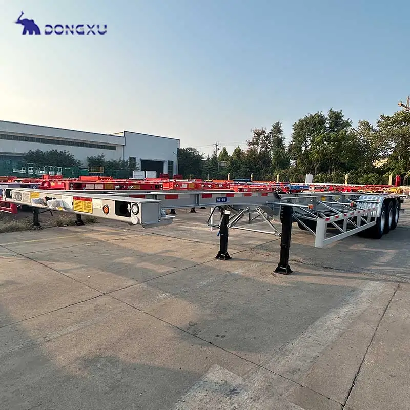 China Factory 3 Axles 20ft Skeleton Trailer 40ft Container Skeleton Semi Trailer Container Chassis For Sale 2