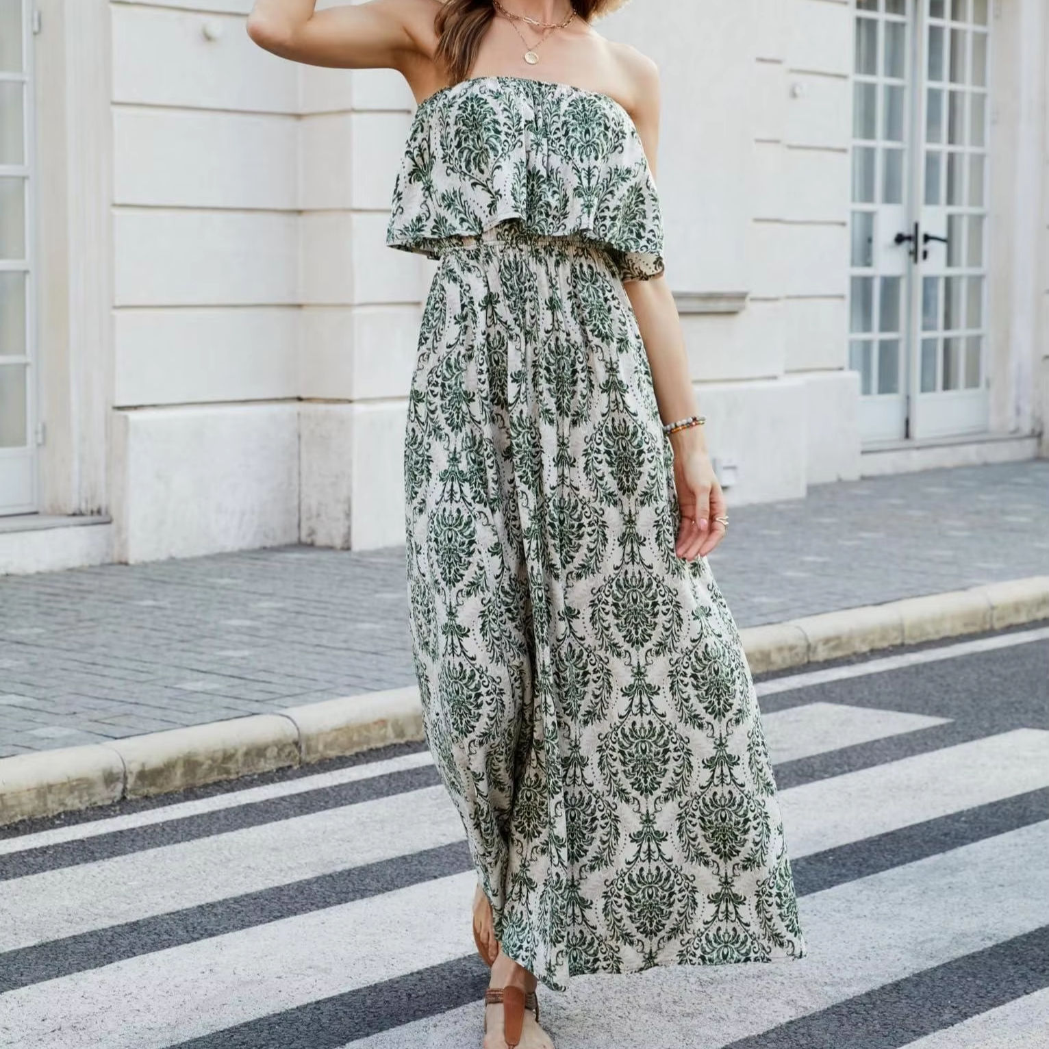 Summer Casual Dress Digital Print Beach Dress For Women 1