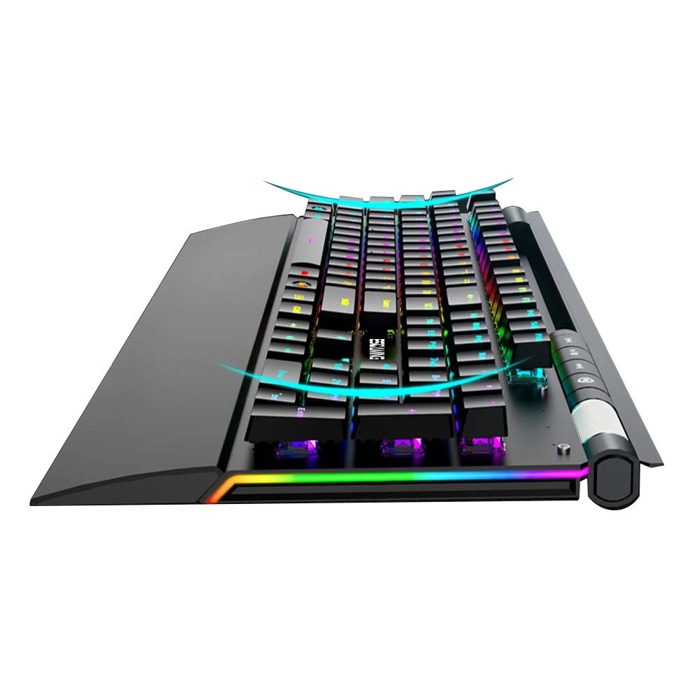 Esgaming 104 touches ordinateur ordinateur ordinateur Clavier de jeu professionnel en aluminium multimédia Multimedia Clavier avec du poignet de paume au poignet 1