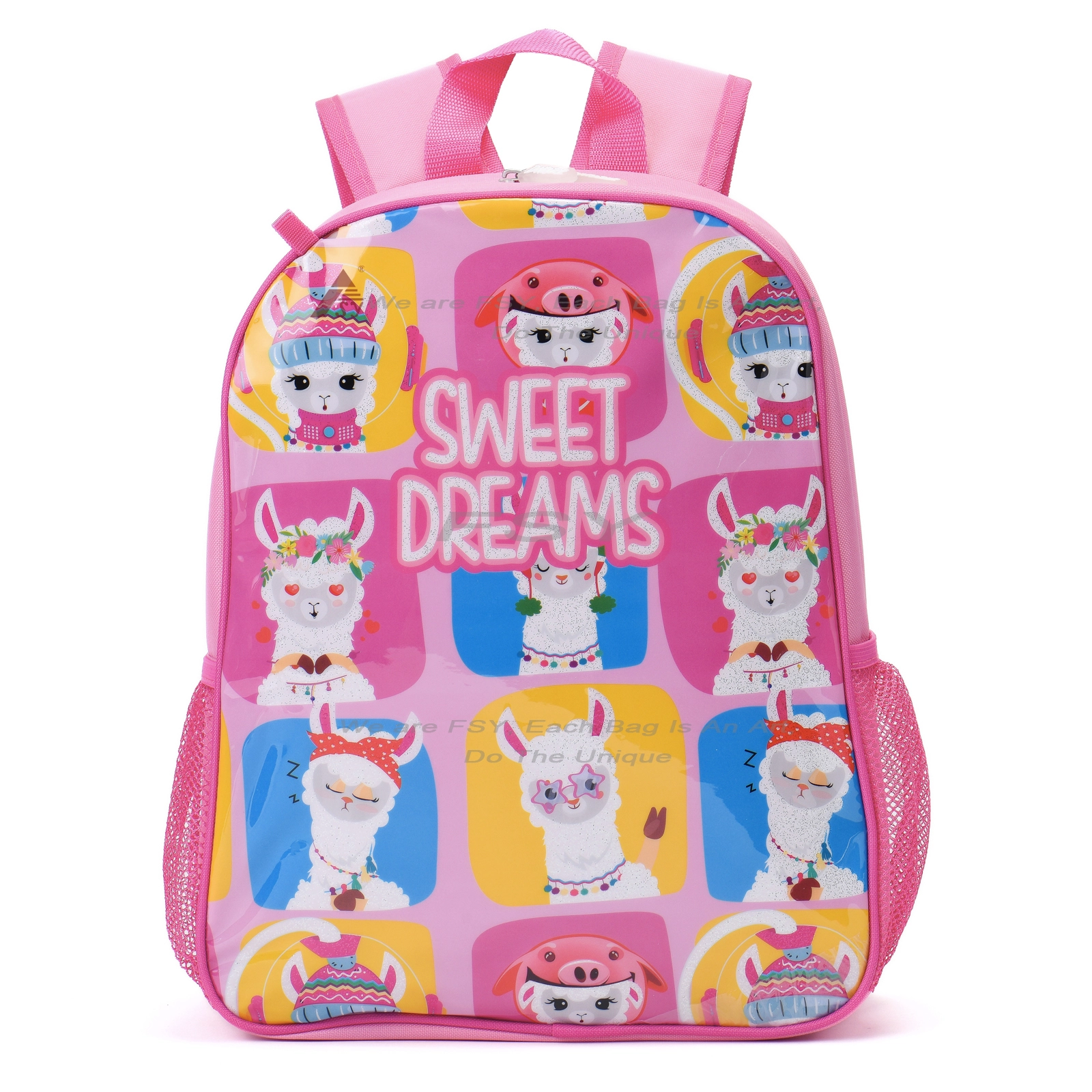 Wholesale Custom Cartoon Printing Pink Children Backpack Primary School Students Backpacks Kids School Bags For Girls 1