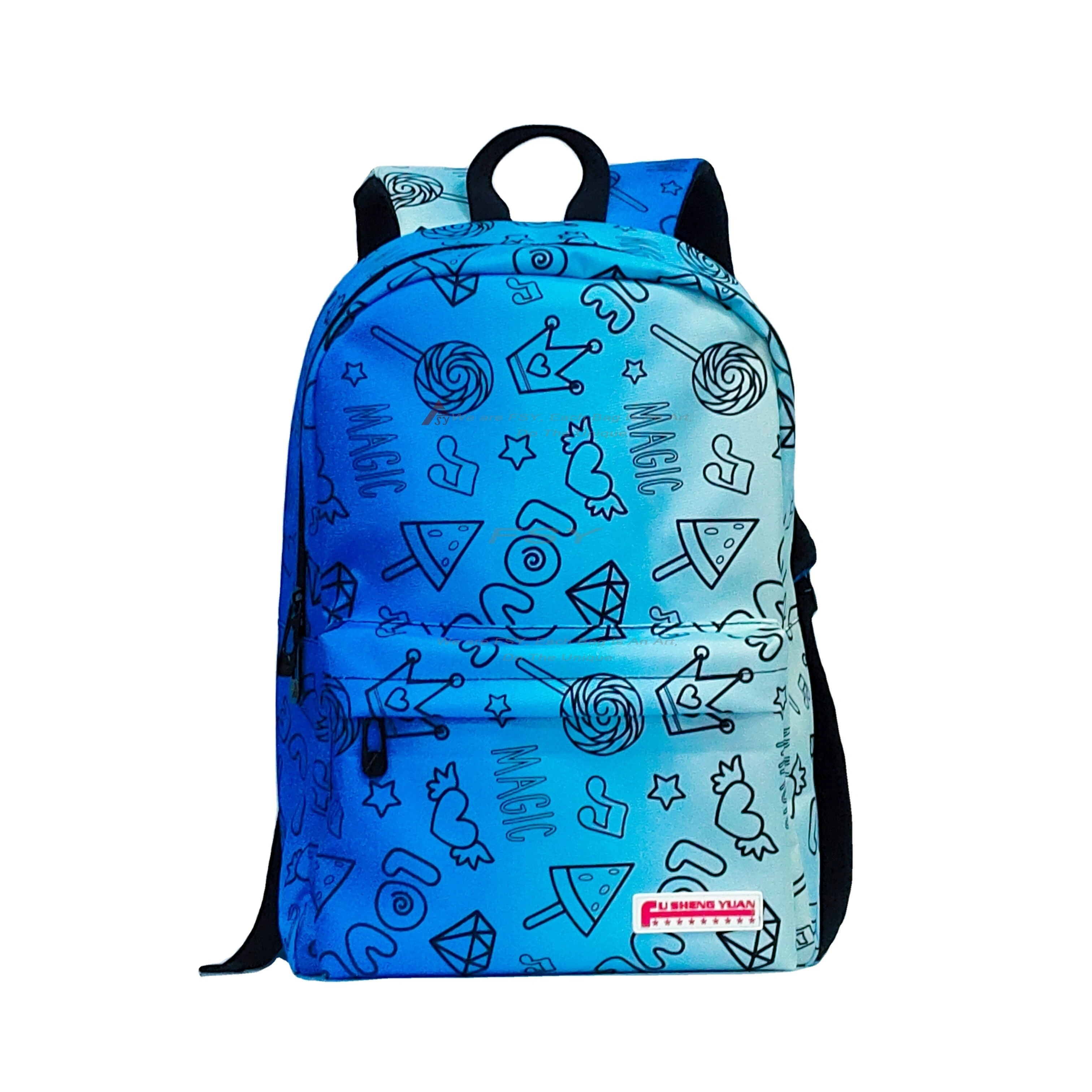 Fsy Custom Logo Outdoor Casual Youth Backpack With Gradiennt Color Large Capacity Lightweight Student Schoolbag Women Travel Bag 1