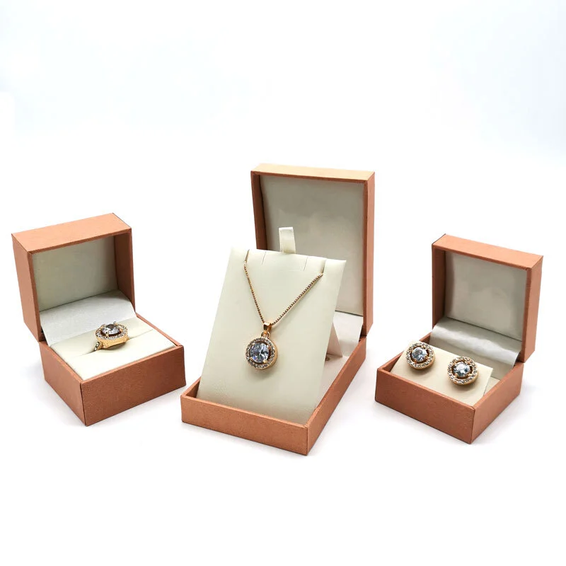New Customized Logo Jewelry Box Necklace Recycled Material Earrings,= Wholesale Gift Packaging Box Jewelry Display Box 1