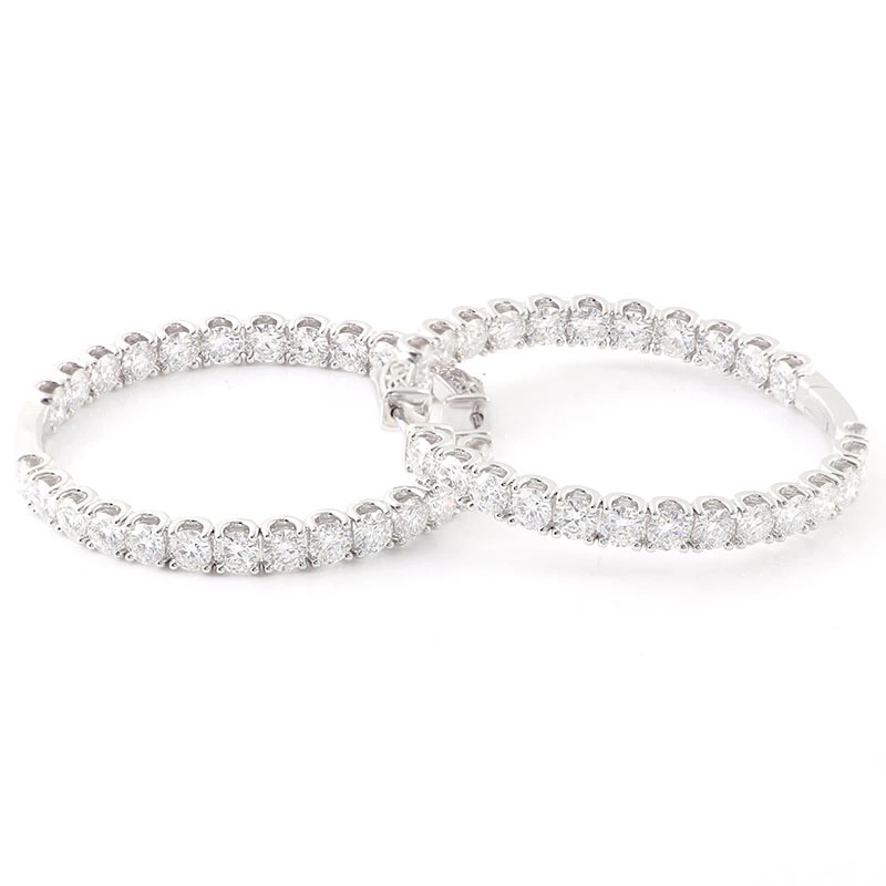 Simple Style Earrings 18k White Gold 4mm Moissanite Diamond Earrings Women Jewelry High Quality Diamond Earrings 1