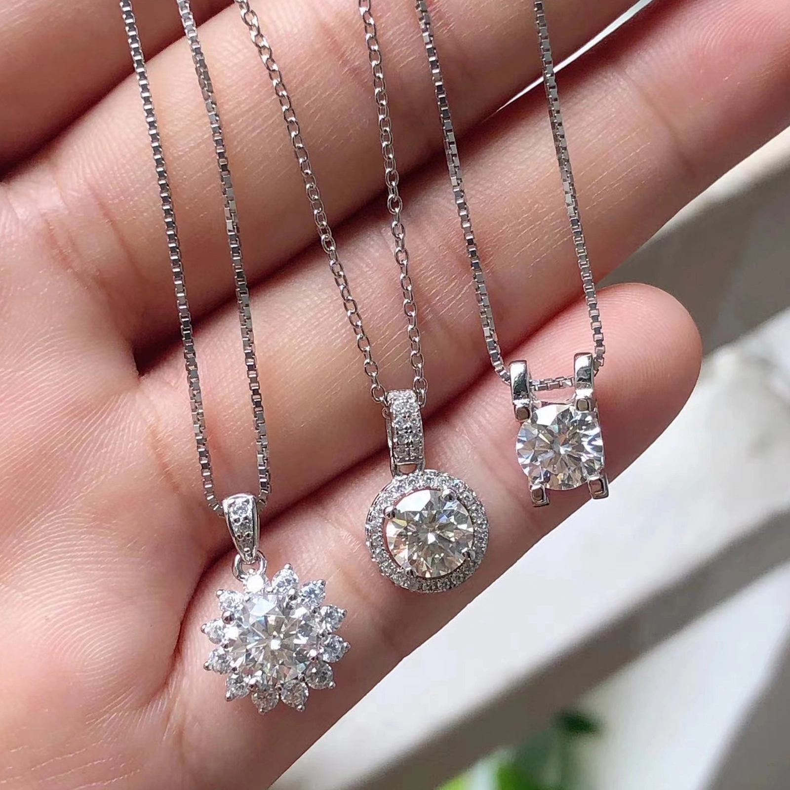 Collier en argent Moisanite de 6,5 mm 1