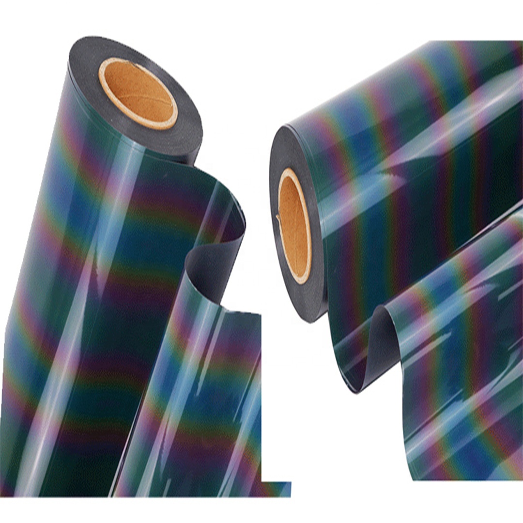 Vinilo de transferencia de calor del arco iris reflectante, HTV al por mayor para camisetas y ropa y bolsos y zapatos 5