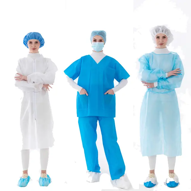 Lab Coat Disposable Scrub Suits For Doctors And Nurses Sleeveless Hospital Clothing Patient Gown 1