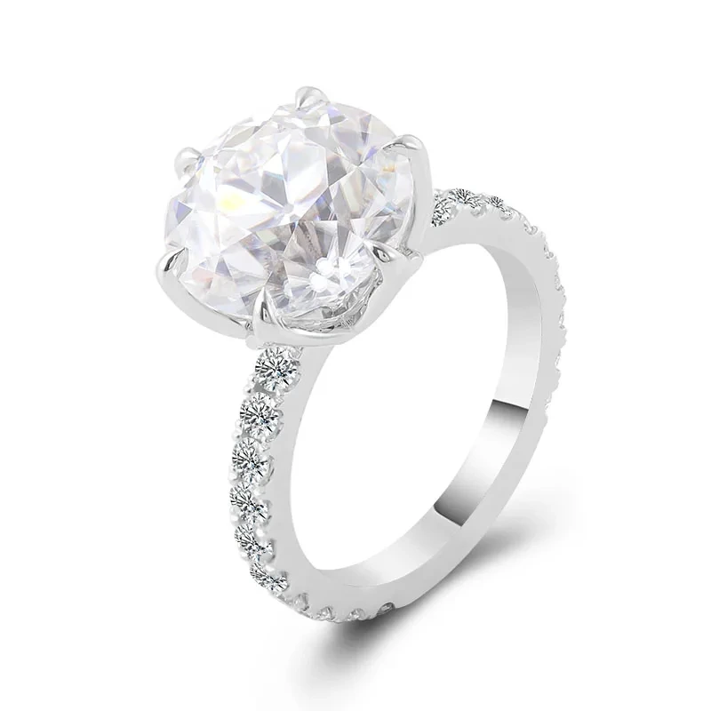 Bijoux de mariage en gros de haute qualité 10k or blanc 3CT Old European Cut Moissanite Engagement Femmes Diamond Ring 1
