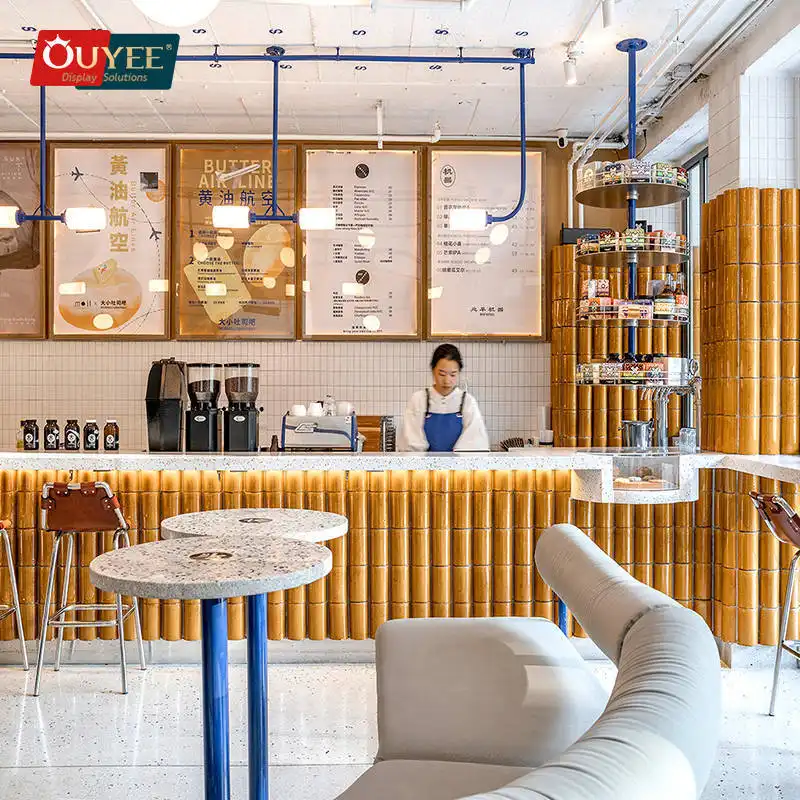 خزانة عرض خشبية لتجهيزات طاولات المقاهي ومحلات الحلويات 1