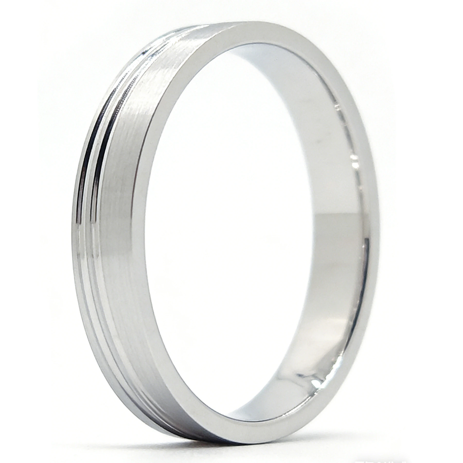 Anello da uomo classico personalizzato in palladio 500, fede nuziale. 1