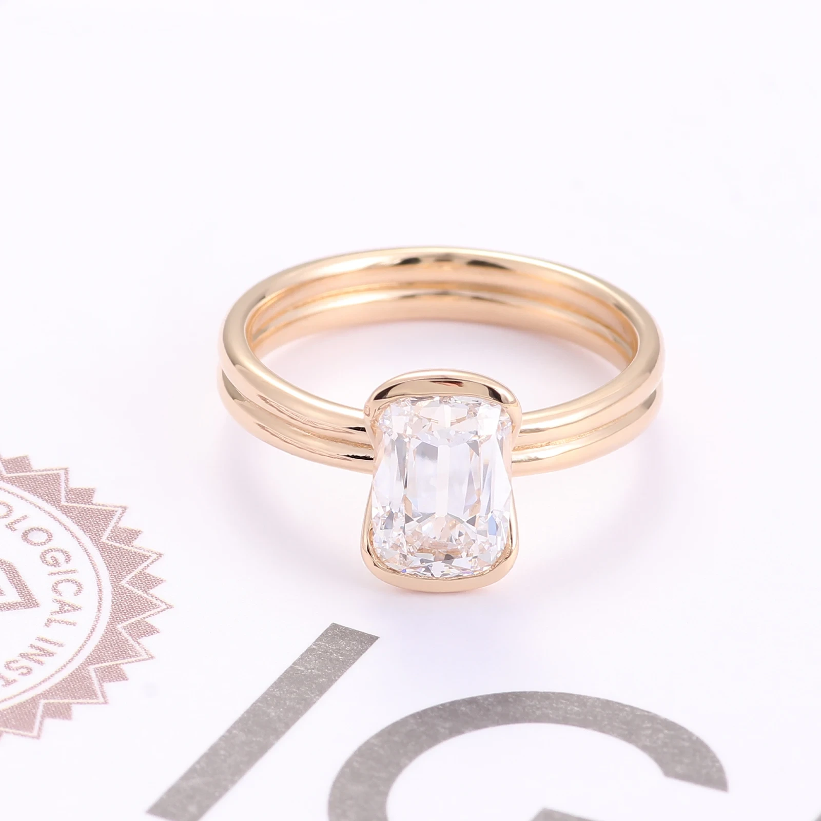 Igi Certified 3ct Omc Cushion Cut Lab Grown Diamond Jewelry Rings 18k Yellow Gold Women's Engagement Ring Lab Grown Diamond Ring 1