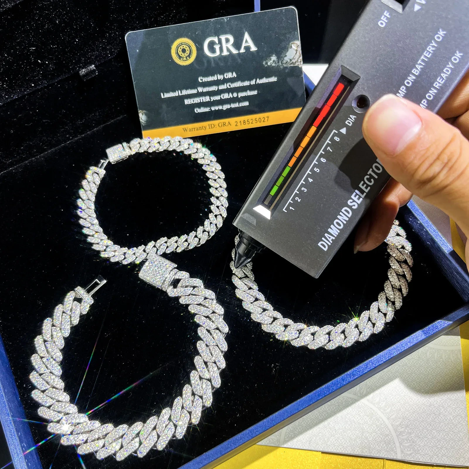 Provence Wholesale Price White Gold 2 Rows Iced Out Moissanite Diamond 10mm Cuban Link Bracelet For Men And Women 1