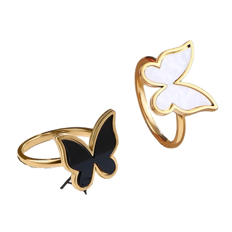 Stainless Steel Ring,Female Personality,Minimalist Style,Light Luxury Ring,Non Fading Butterfly Ring,Light Luxury Instagram 1