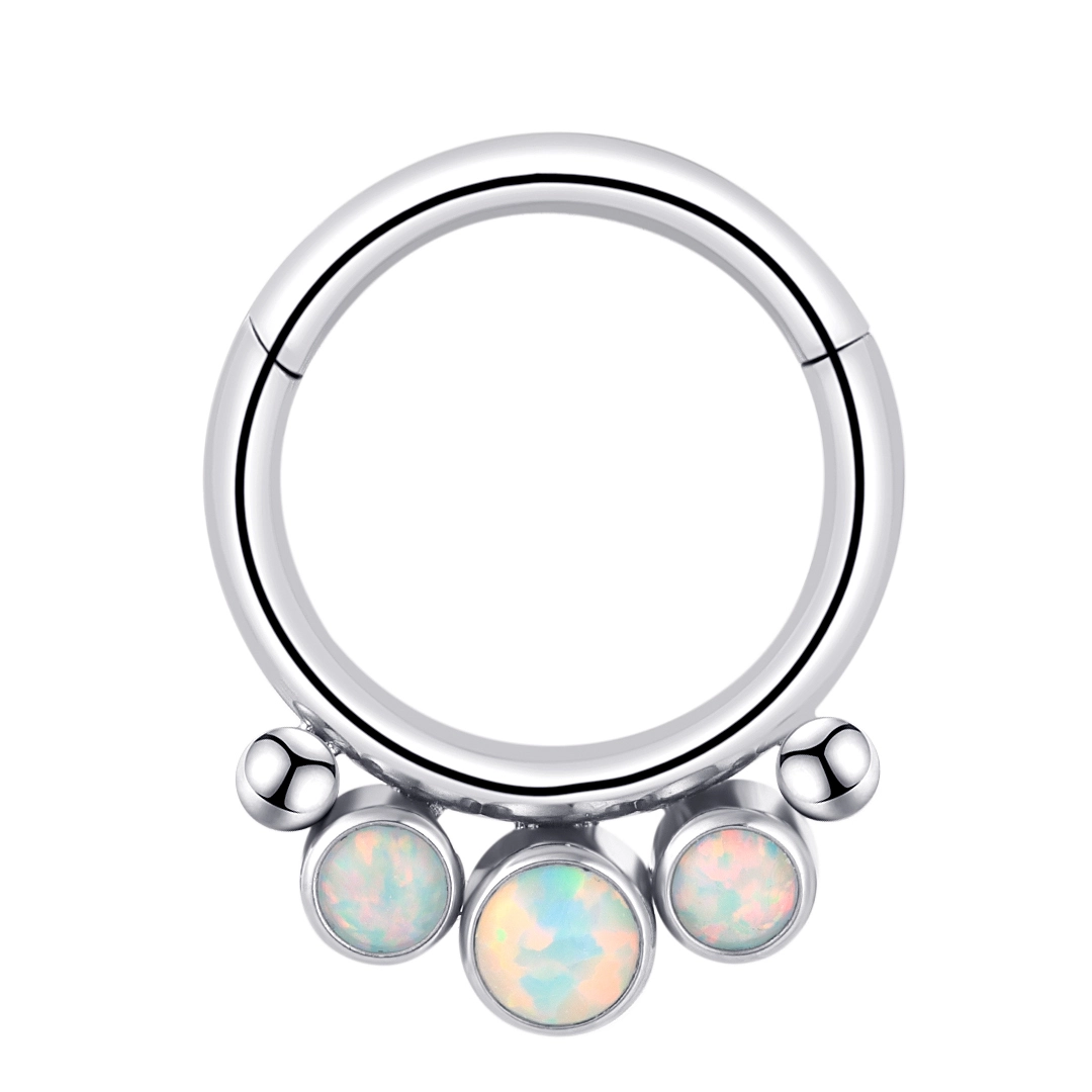 Eternal Metal G23 Titanium Nose Earring Ring Gold Plated Synthetic Opal Stones For Weddings Parties Astm F136 Body Jewelry Gift 1