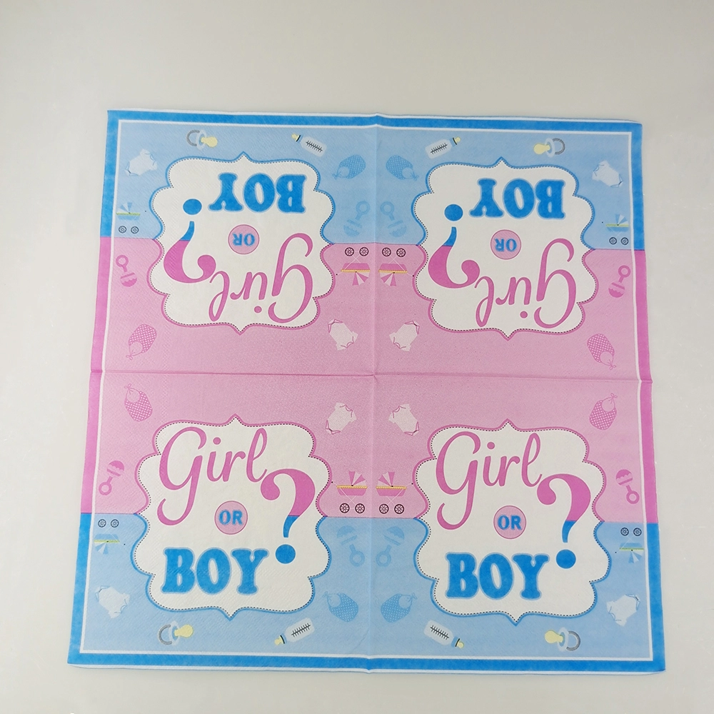 Servilleta de papel para fiesta de revelación de género, cumpleaños desechable para niños o niñas 1