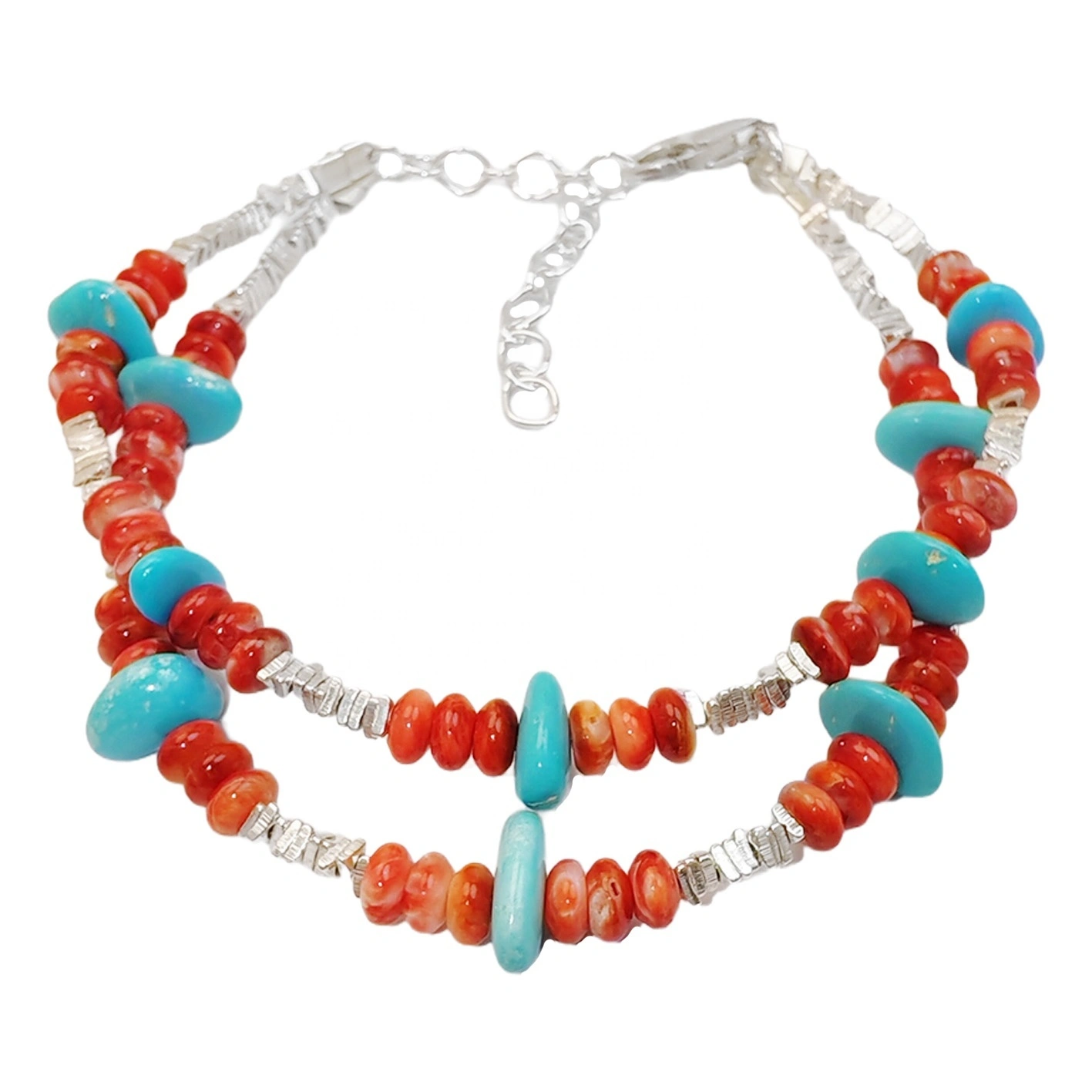 Winter Double Red Spiny Oyster Bracelet Turquoise Jewelry S925 Silver Beads Natural Natural Sterling Treatment Turquoise 1